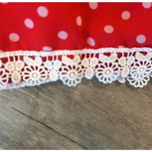 NWT Mia Belle Girls 6-7 Red and White Polka Dot Romper - Picture 5 of 5
